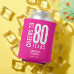 Cheers to Birthday Years Hot Pink Can Cooler<br><div class="desc">Can coolers are personalized with the birthday years,  birthday girl and party date on a hot pink can cooler or any colour you choose. Ideal for any birthday year celebration,  retirement party,  anniversary celebration or any occasion. MORE colours in our store.</div>