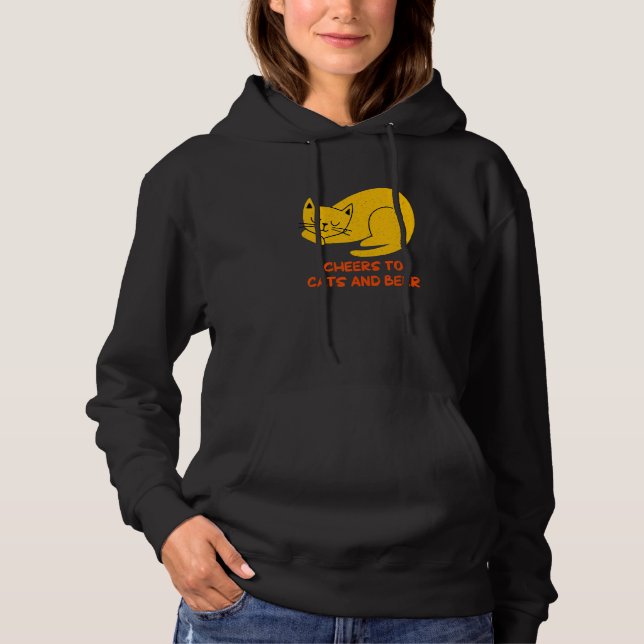 Cheers to Cats and Beer Cat   Party Kitten Reunion Hoodie (Front)