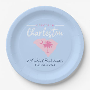Cheers to Charleston South Carolina Bachelorette Paper Plate