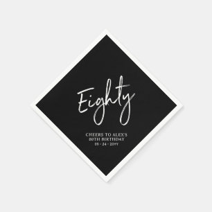 Cheers to Eighty Modern Adult 80th Birthday Party Napkin