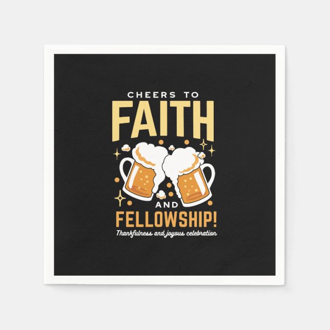 Cheers to Faith & Fellowship - Oktoberfest  Napkin (Front)