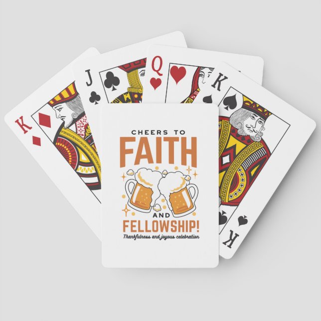 Cheers to Faith & Fellowship - Oktoberfest Tee Playing Cards (Back)