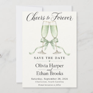 Cheers to Forever Champagne Save the Date Invitati Invitation