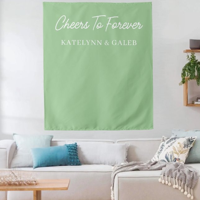 Cheers to Forever Custom Wedding Engagement Party Tapestry (Creator Uploaded)
