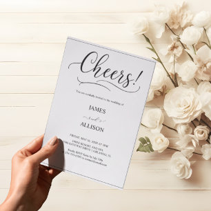 Cheers to Forever Elegant Minimalist Simple Invitation
