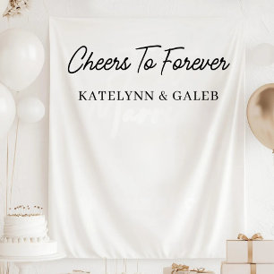 Cheers To Forever Personalized Wedding Engagement Tapestry