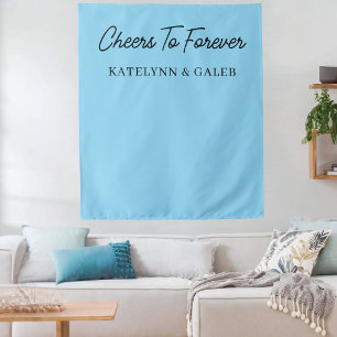 Cheers To Forever Personalized Wedding Engagement Tapestry