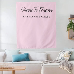 Cheers To Forever Personalized Wedding Engagement Tapestry