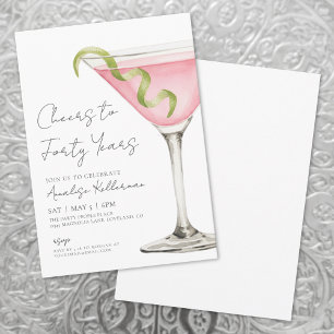 Cheers To  Forty 40th Birthday Party Invitation