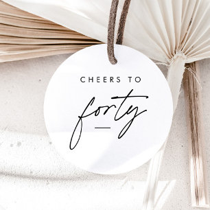 Cheers to Forty Handwritten 40th Birthday For Her Favour Tags