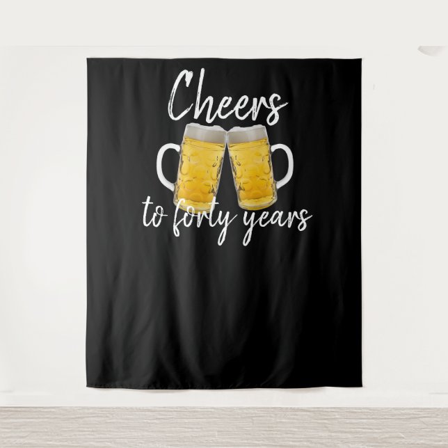 Cheers to forty years beer lover man tapestry (Front)