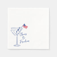 Cheers to Freedom 4th of July Martini Glass