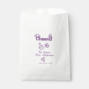 Cheers to future Mrs add bride name purple doodle Favour Bag