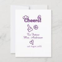 Cheers to future Mrs add bride name purple doodle