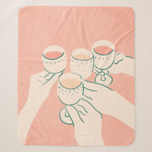 Cheers to Good Times Sherpa Blanket