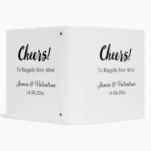 Cheers to happily ever after add couple name date binder