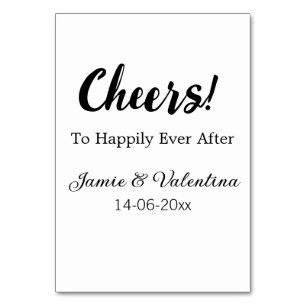 Cheers to happily ever after add couple name date table number