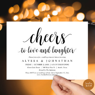 Cheers to love and laughter, Wedding Rehearsal Invitation