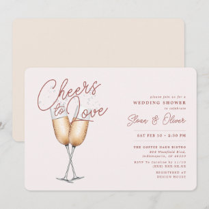 Cheers to Love Blush Bridal Shower Invitation