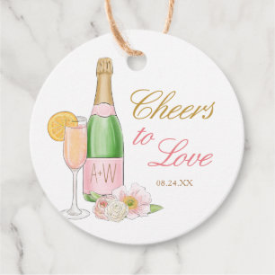 Cheers To Love Bridal Brunch and Bubbly Favour Favour Tags