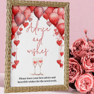 Cheers to Love Bridal Shower Advice & Wishes Game Poster