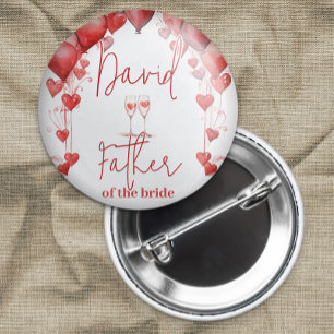 Cheers to Love Bridal Shower Father of the Bride 3 Inch Round Button