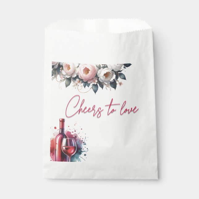 Cheers to Love Bridal Shower Favour Bag (Front)
