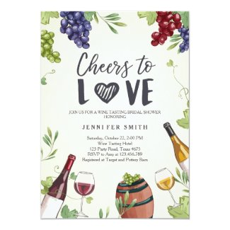 Cheers to Love Bridal shower invite Wine Tasting