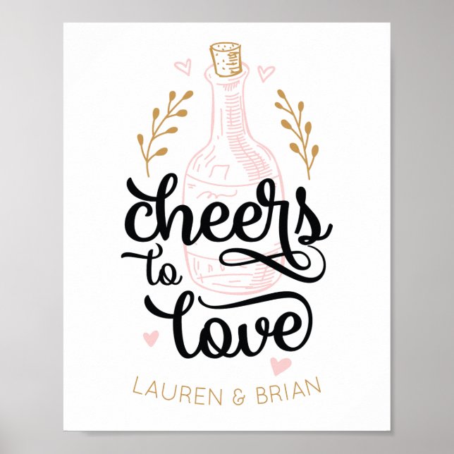 Cheers to Love Bridal Shower Poster (Front)