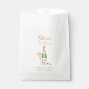 Cheers To Love Champagne Floral Bridal Shower Favour Bag