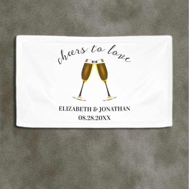 Cheers To Love Champagne Glasses Banner (Creator Uploaded)
