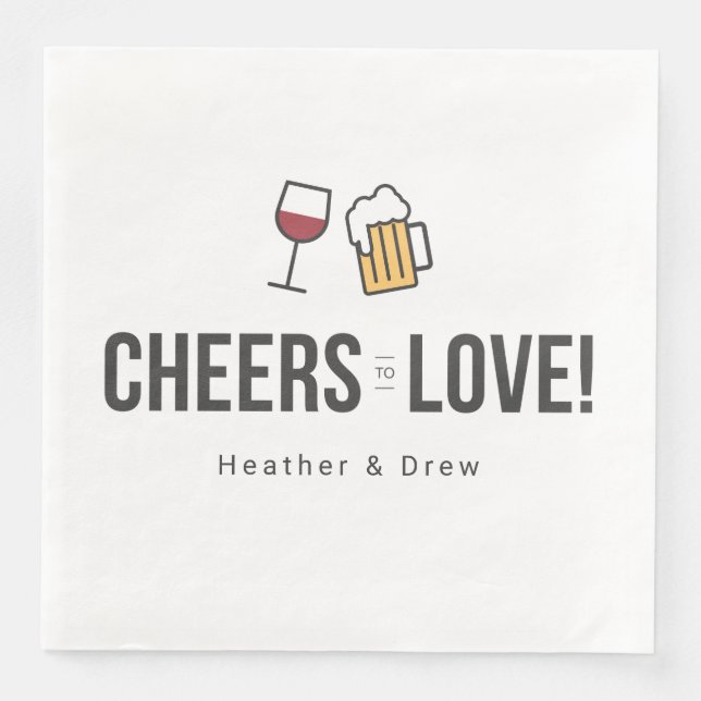 Cheers to Love Couples Wedding Shower  Save The Da Napkin (Front)