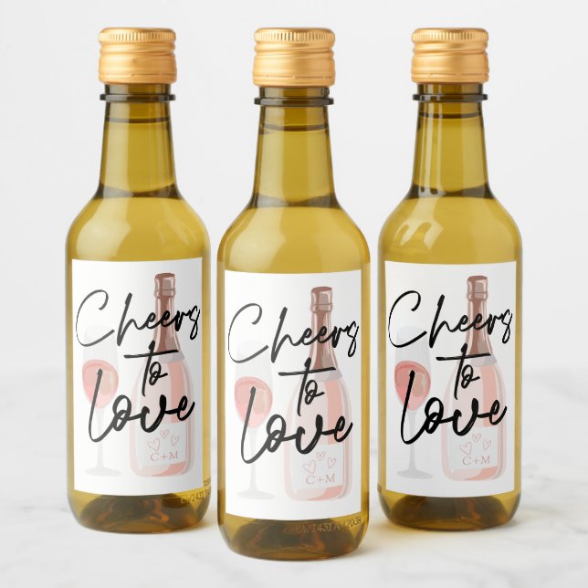 Cheers to Love Custom Bridal Shower Favour Wine Label (Bottles)