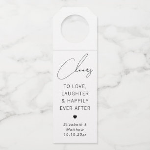 Cheers to love laughter and happily ever after bottle tag