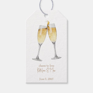 Cheers to love Personalized Champagne Toast Gift Tags