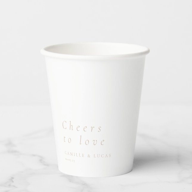 Cheers To Love Personalized Wedding Favours  Paper Cups (Front)