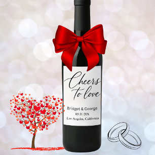 cheers to love script - Elegant Charm Wine Label