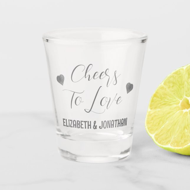 Cheers to Love Shot Glass (Front)