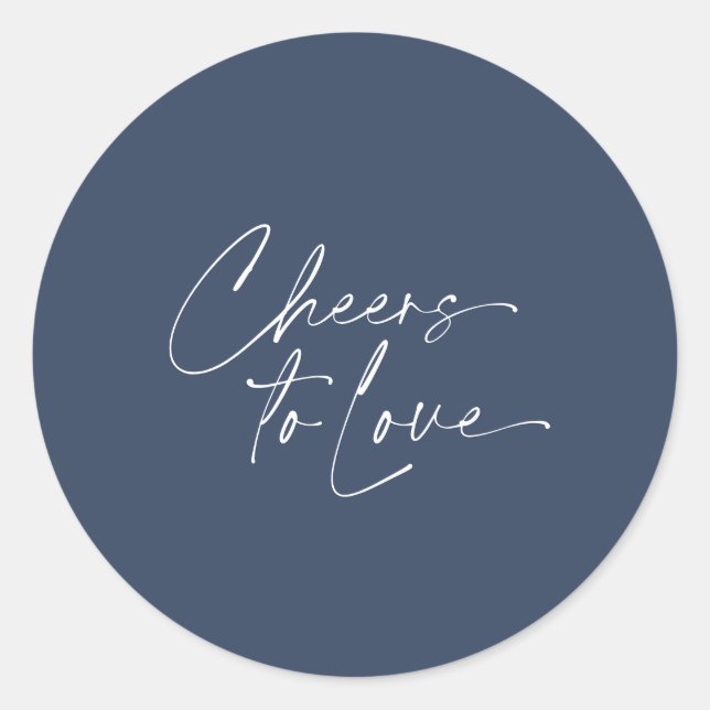 Cheers to Love Sticker – Navy Background (Front)