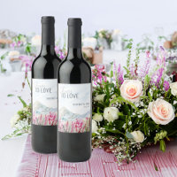 Cheers to Love Watercolor Mountain Wedding