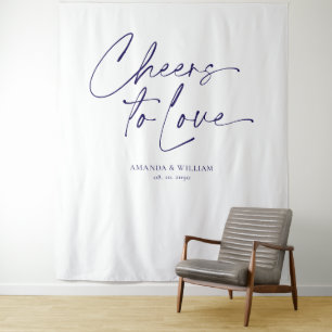 "Cheers to Love" Wedding Backdrop Tapestry