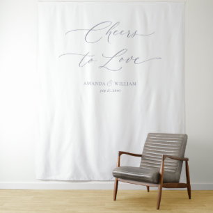 "Cheers to Love" Wedding Backdrop Tapestry