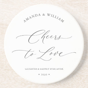 “Cheers to Love” Wedding Coaster