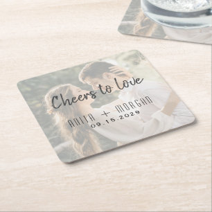 Cheers to Love Wedding Coaster