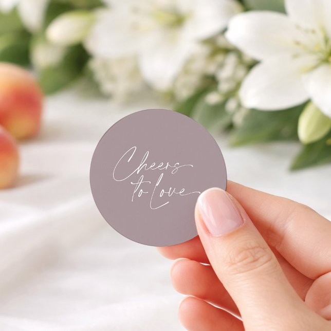 Cheers to Love Wedding Favor Sticker (Créateur téléchargé)