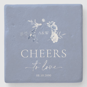 Cheers to Love Wedding Stone Coaster