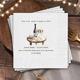 Cheers to Love Wine Floral Wedding Napkins