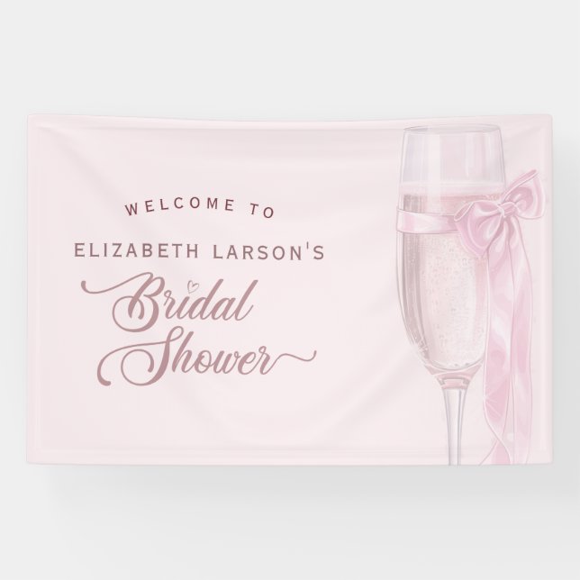 Cheers To Love Wine Glasses Bow Tie Bridal Shower Banner (Horizontal)