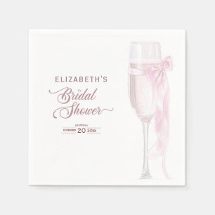 Cheers To Love Wine Glasses Bow Tie Bridal Shower Napkin