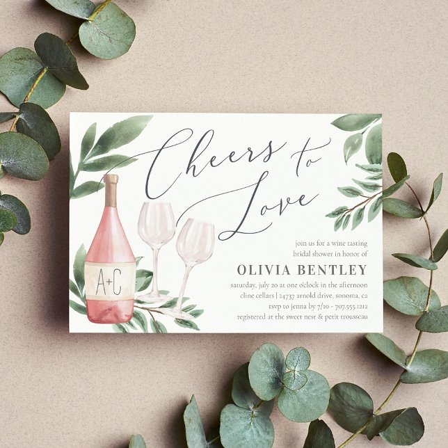 Cheers to Love Wine Tasting Bridal Shower Invitation (Creator Uploaded)